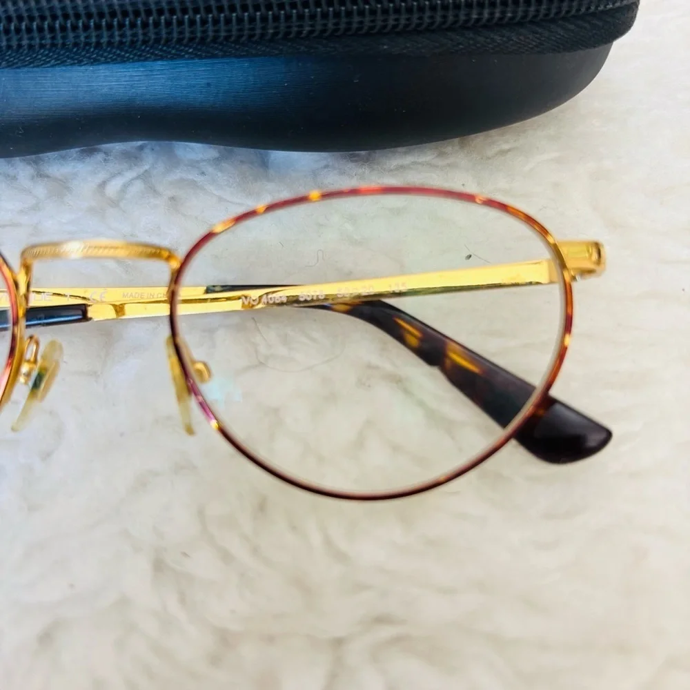 Vogue Gold and Brown Tortoiseshell Glasses Frame Only with Black Case
